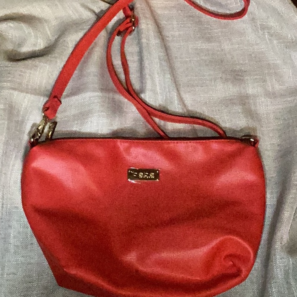 Red Faux Leather bebe Purse